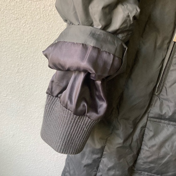 Michael Kors Dark Grey Nylon Polyester Down Hooded Puffer Winter Coat size L - Picture 5 of 16